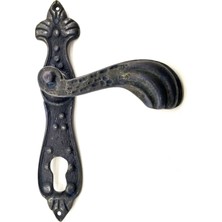 Antika Tarz Dekoratif Pirinç Mevlana Banyo Kapı Kolu - 228X48 Mm, Oksit