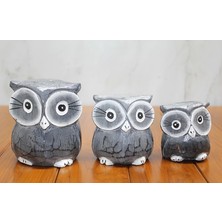 Ahşap 3'lü Baykuş Seti Polos:2