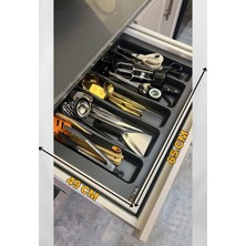 65x49 CM. 5 BÖLMELİ Gri Çekmece İçi Düzenleyici Kepçelik (60x40 Cm'e kadar kesilr) Ücretsiz Kesim