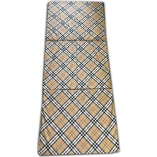 Katlanır Yer Minderi ve Tek Kişilik Süngerli Katlanır Minder 70X180 cm 6 Cm-Kahverengi Ekose