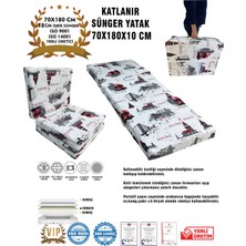 Katlanır Yer Yatağı ve Tek Kişilik Sünger Katlanır Minder Yatak 70X180X10 Cm-Istanbul