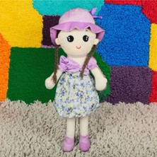 Linda Peluş Şapkalı Bez Bebek 55CM Lila
