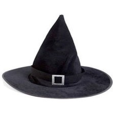 Halloween Tokalı Cadı Şapkası Siyah