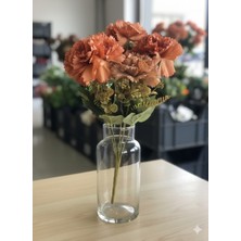 7 Kafalı 40 cm Karanfil Turuncu Somon Renginde Ev Vazo Dekor Ürünü