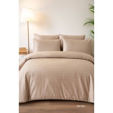 Aria Çizgi Saten Çift Kişilik Nevresim Takımı %100 Pamuklu