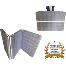 Katlanır Kamp Yatağı Çadır Yatağı Sünger Yatak Fermuarlı 70X180 cm 6 cm Gri