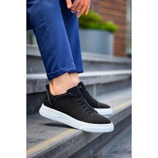 KB-X204 Kuback Siyah Keten Beyaz Yüksek Taban Günlük Erkek Spor Ayakkabı