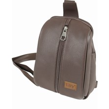 Lizy 1061 Suni Deri Unisex Body Bag, Omuz Çantası Kahve