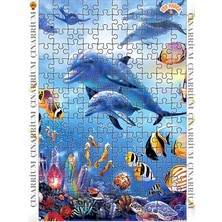 Çınarrium Yunuslar Için Gezi Vakti Dekoratif Çift Katlı Çerçeveli Asılabilir Ahşap Puzzle 150 Parça 20X30