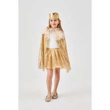 Le Mabelle Altın  Payetli Kız Çocuk Parti Pelerini