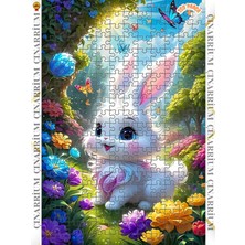 Çınarrium Engarenk Çiçekler Arasında Ki Tavşan Çift Katlı Çerçeveli Asılabilir Ahşap Puzzle 250 Parça 30X30
