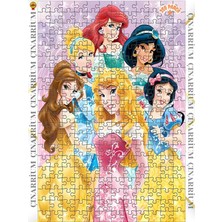Çınarrium Masalsı Prensesler Işıltısı Dekoratif Çift Katlı Çerçeveli Asılabilir Ahşap Puzzle 250 Parça 30X30