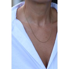 14 Ayar Altın Cilalı Top Dizisi Zincir