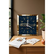 Gold Çerçeveli Besmele Yazılı Dekoratif Mdf Duvar Saati