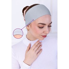 Kaymayan Silikonlu Bandana Bone - Sportif Saç Bandı Açık Gri