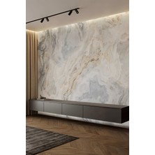 Gri Bej Oniks Mermer Desen Tekstil Duvar Kağıdı