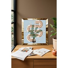 Gold Çerçeveli Sarmaşık Zamanlar Temalı Dekoratif Mdf Duvar Saati