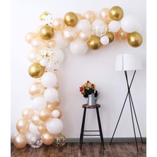 Beyaz Altın Balon Garland Kiti