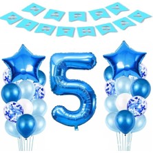 Çıtıpıtıstore Lüks Mavi Doğum Günü Balon Set