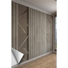 Modern Geometrik Çizgili Çıtalı Panel Tek Parça Tekstil Duvar Kağıdı