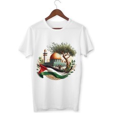 Adalet ve Özgürlük Tişörtü Filistin Bayrağı Desenli T-Shirt Unisex Çocuk Yetişkin