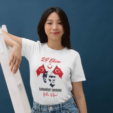 Atatürk Silüetli 29 Ekim Cumhuriyet Bayramı Tişörtü Çocuk/yetişkin