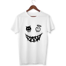 Gülen Yüz Tişört Smile Tişört Unisex Çocuk ve Yetişkin