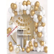 Beyaz ve Altın Balon Kemeri
