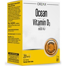 Ocean Vitamin D3 600 IU Oral Sprey 20 ml Takviye Edici Gıda Türkiye Menşeli Ürün