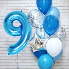 Düvenci Ticaret Mavi Yaş Balon Set 9