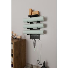 Yoga Matı Duvar Askılığı Metal Raflı Askılık Spor ve Pilates Matı Duvar Organizeri Yoga Ekipmanı 65x35.5