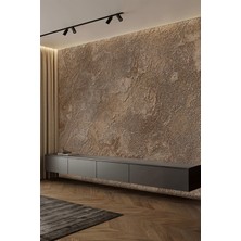 Bej Kahverengi Doku Görünümlü Minimalist Tekstil Duvar Kağıdı