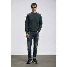 Lufian Hegel Gri Erkek Jean Pantolon %87 Pamuk Normal Kesim Desenli Model 112200265