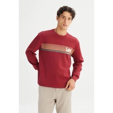 Lee L2520099 810 Wıne Erkek Erkek Baskılı Sweatshırt