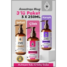 3X250ML Şeftali, Çilek ve Böğürtlen Orman Meyveli Aromaterapi Masaj Yağları A.f.r.o.d.i.z.y.a.k Etki