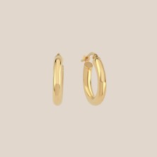 Orta Boy Bombeli Altın Halka Küpe