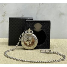 Özel Kutulu Atatürk Tasarımlı Gümüş Köstekli Saat