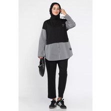 Bel Lastikli Çimalı Pantolon Taş Işlemeli Tunik Tesettür Ikili Takım P-00018531