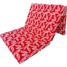 Vip Katlanır Yer Yatağı (8 cm Kalın)Sünger Yatak 80X180X8 Cm-Kırmızı Tüy