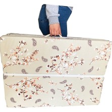 Katlanır Yatak Yer Yatağı Sünger Yatak Tek Kişilik 80X180 Krem Çiçek