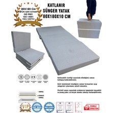 Katlanır Yer Yatağı ve Tek Kişilik Sünger Katlanır Minder Yatak 80X180X10 Cm-Gri