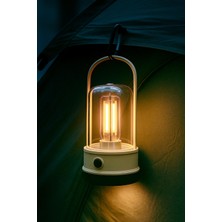 Şarjlı Kamp Lambası Filament Işıklı Orta-Yüksek Işık Sos Askılı Işıldak El Feneri Gece Lambası 382