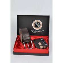 Cengiz Pakel Kişiye Özel Hakiki Deri Kot Kemer - Kartlık Seti