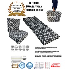 Katlanır Yer Yatağı ve Tek Kişilik Sünger Katlanır Minder Yatak 80X180X10 Cm-Karaçatı