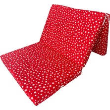 Vip Katlanır Yer Yatağı (8 cm Kalın)Sünger Yatak 80X180X8 Cm-Kırmızı Yıldız