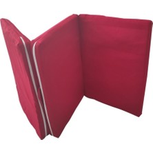 Tek Kişilik Katlanır Yer Yatağı Sünger Yatak Kırmızı 80X180 Cm-6 cm