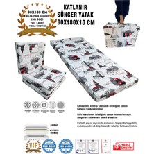 Katlanır Yer Yatağı ve Tek Kişilik Sünger Katlanır Minder Yatak 80X180X10 Cm-Istanbul