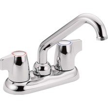 74998 Chateau Iki Saplı 4 Inç Centerset Yardımcı Programı Veya Çamaşır Lavabo Bataryası, Krom