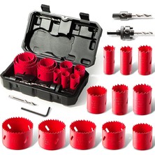 Better Tools For Better Lıfe Bi-Metal Delik Testere, 17 Adet Delik Testere Seti 11 Adet Testere Bıçakları 19-68MM, Kesme Derinliği: 40MM, Ahşap, Pvc Paneller ve Metal Delmek Için Mükemmel