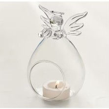 ZT022 / Mumluk 7*11CM Kanatlı Tasarımlı Çağdaş Şeffaf Cam Melek Yuvarlak Dekoratif